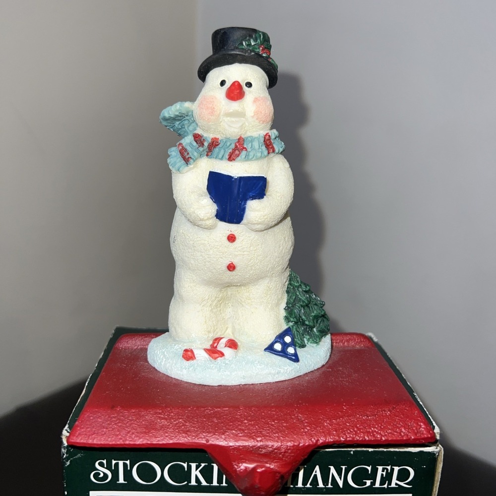 CEDAR CREEK COLLECTION SNOWMAN Resin & Cast Iron CHRISTMAS STOCKING HANGER